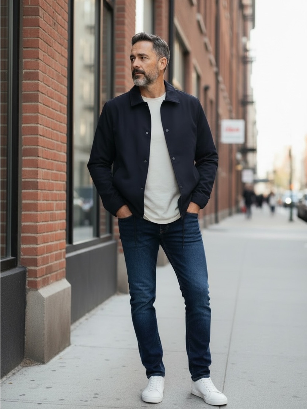 Vince Modern Coaches Button Down Jacket Navy